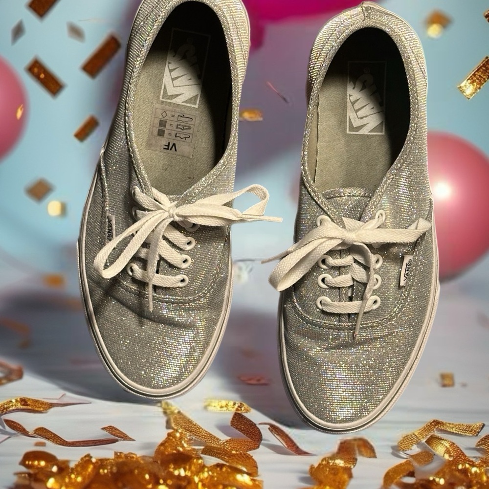 Vans Women's Sparkling Silver Sneakers - Picture 3 of 4